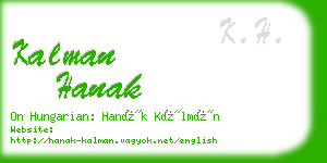 kalman hanak business card